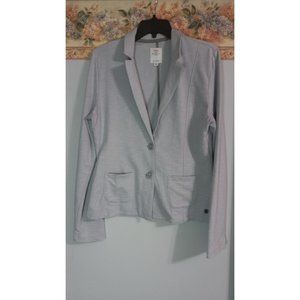 S.Oliver 40 Large Grey Fitted Stretch Terry Casual Business Blazer Jacket